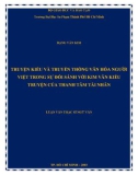 Luận văn Thạc sĩ Ngữ văn: Truyện Kiều và truyền thống văn hóa người Việt trong sự đối sánh với Kim Vân Kiều truyện của Thanh Tâm tài nhân