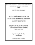 Luận văn Thạc sĩ Kinh tế: Quản trị rủi ro tín dụng tại Ngân hàng thương mại cổ phần Sài Gòn Thương Tín (Sacombank)