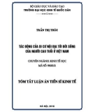 Tóm tắt Luận án tiến sĩ Kinh tế: Tác động của di cư nội địa tới đời sống của người cao tuổi ở Việt Nam