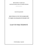 Luận văn Thạc sĩ Kinh tế: Phân tích các yếu tố tác động đến tỷ trọng ngành kinh tế tỉnh Phú Yên