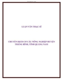 LUẬN VĂN THẠC SĨ: CHUYỂN DỊCH CƠ CẤU NÔNG NGHIỆP HUYỆN  THĂNG BÌNH, TỈNH QUẢNG NAM