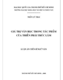 Luận án Tiến sĩ Ngữ văn: Giá trị văn học trong tác phẩm của Thiền phát Trúc Lâm