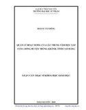 Luận văn Thạc sĩ Khoa học giáo dục: Quản lý hoạt động của các Trung tâm học tập cộng đồng huyện Trùng Khánh, tỉnh Cao Bằng