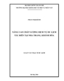 Luận văn Thạc sĩ Du lịch: Nâng cao chất lượng dịch vụ du lịch tàu biển tại Nha Trang, Khánh Hòa