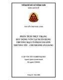 Luận văn tốt nghiệp Quản trị kinh doanh: Phân tích thực trạng huy động vốn tại Ngân hàng thương mại cổ phần Sài Gòn Thương Tín – chi nhánh An Giang