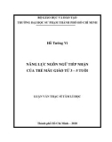 Luận văn Thạc sĩ Tâm lý học: Năng lực ngôn ngữ tiếp nhận của trẻ mẫu giáo từ 3 – 5 tuổi