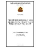 Luận văn tốt nghiệp Kế toán: Phân tích tình hình hoạt động kinh doanh tại Công ty trách nhiệm hữu hạn Thái Gia Sơn