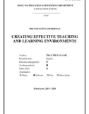 Sáng kiến kinh nghiệm THPT: Creating effective teaching and learning environments