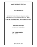 M.A Thesis summary: Difficulties in english reading skills experienced by 6th and 7th graders at Tan Long secondary school in Thainguyen city