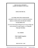 Master thesis English linguistics: Factors affecting grade eight students’ motivation in learning reading skills at Dong Hoa secondary school in Thai Binh city