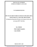 Master thesis English linguistics: The use of group work to enhance speaking skill for students at Tran Phu high school