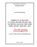 Luận văn Thạc sĩ Quản trị kinh doanh: Nghiên cứu sự hài lòng của nhân viên đối với công việc tại trường Cao đẳng Công nghệ thông tin hữu nghị Việt - Hàn