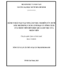 Tóm tắt Luận án Tiến sĩ Quản trị kinh doanh: Hành vi bắt nạt tại nơi làm việc - Nghiên cứu dưới góc độ phong cách lãnh đạo và tính cách của nhân viên đến hiệu quả làm việc của nhân viên