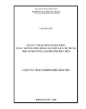 Luận văn Thạc sĩ Khoa học giáo dục: Quản lý hoạt động ngoại khóa ở các trường phổ thông dân tộc bán trú trung học cơ sở huyện Nậm Pồ tỉnh điện biên