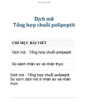 Dịch mã Tổng hợp chuỗi polipeptit