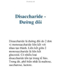 Disaccharide Đường đôi