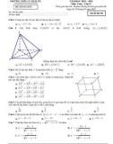 Đề thi KSCL môn Toán lớp 11 năm 2022-2023 có đáp án (Lần 2) - Trường THPT Lý Thái Tổ, Bắc Ninh