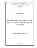 Luận văn Thạc sĩ Khoa học: Tổng hợp, nghiên cứu cấu trúc và tính chất của một số β-Đixetonat kim loại chuyển tiếp