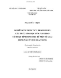 Luận án Tiến sĩ: Nghiên cứu phân tích thành phần, cấu trúc hóa học của fucoidan có hoạt tính sinh học từ một số loài rong nâu ở vịnh Nha Trang