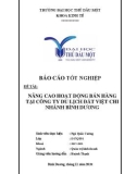 Báo cáo tốt nghiệp: Nâng cao hoạt động bán hàng trong công ty du lịch Đất Việt chi nhánh Bình Dương