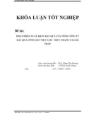 Đề tài:  HOẠT ĐỘNG XUẤT KHẨU RAU QUẢ CỦA TỔNG CÔNG TY RAU QUẢ, NÔNG SẢN VIỆT NAM - THỰC TRẠNG VÀ GIẢI PHÁP