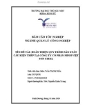 Báo cáo tốt nghiệp: Quy trình sản xuất cấu kiện thép tại Công ty Cổ phần Minh Việt Sơn Steel