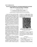 Study on Synthesis of chitosan nanoparticles and their application for drug carriers