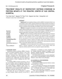 Treatment results of respiratory distress syndrome in preterm infants at the pediatric center of Hue Central Hospital