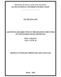 Abstract Summary Thesis of Language: The agentives and the objectives in the semantic structure of the Vietnamese single sentence