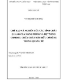 Tóm tắt luận văn Tiến sĩ Vật lý: Chế tạo và nghiên cứu các tính chất quang của màng mỏng và hạt Nano Ormosil chứa chất màu hữu cơ dùng trong quang tử