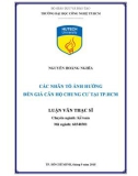 Luận văn Thạc sĩ Quản trị kinh doanh: Các nhân tố tác động đến giá căn hộ chung cư tại địa bàn TP.HCM