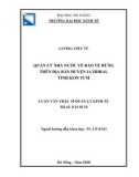 Luận văn Thạc sĩ Quản lý kinh tế: Quản lý nhà nước về bảo vệ rừng trên địa bàn huyện Ia H’Drai, tỉnh Kon Tum