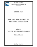 Tóm tắt luận văn Thạc sĩ: Phát triển nuôi trồng thuỷ sản tỉnh Quảng Ngãi