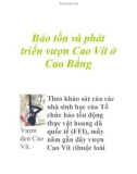 Bảo tồn và phát triển vượn Cao Vít ở