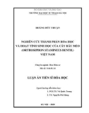 Luận án Tiến sĩ Hoá học: Nghiên cứu thành phần hóa học và hoạt tính sinh học của cây Râu mèo Việt Nam