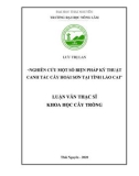 Luận văn Thạc sĩ Khoa học cây trồng: Nghiên cứu một số biện pháp kỹ thuật canh tác cây Hoài Sơn tại tỉnh Lào Cai