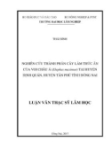 Luận văn Thạc sĩ Lâm học: Nghiên cứu thành phần cây làm thức ăn của voi Châu Á (Alephas Maximus) tại huyện Định Quán, huyện Tân Phú tỉnh Đồng Nai