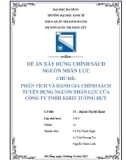 Đề án Chính sách nguồn nhân lực: Phân tích và đánh giá chính sách tuyển dụng nguồn nhân lực của công ty TNHH KHHT Tường Hựu