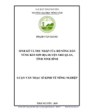 Luận văn Thạc sĩ Kinh tế nông nghiệp: Sinh kế và thu nhập của hộ nông dân vùng bán sơn địa huyện Nho Quan, tỉnh Ninh Bình