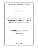 Tóm tắt Luận án Tiến sĩ Văn hóa học: Biến đổi văn hóa sinh kế của cư dân tại Quần thể danh thắng Tràng An trước tác động của du lịch