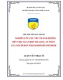 Luận văn Thạc sĩ: Nghiên cứu các yếu tố ảnh hưởng đến việc lựa chọn mua rau an toàn của người dân thành phố Hồ Chí Minh