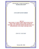 Sáng kiến kinh nghiệm THPT: Khai thác và phát triển một số bài toán thực tiễn trong Toán 10 để tạo hứng thú học tập, góp phần hình thành năng lực mô hình hóa toán học cho học sinh