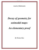 Đề tài  Decay of geometry for unimodal maps: An elementary proof 