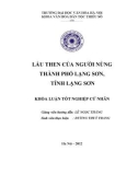 Tóm tắt Khóa luận tốt nghiệp khoa Văn hóa dân tộc thiểu số: Lẩu then của người Nùng thành phố Lạng Sơn, tỉnh Lạng Sơn