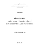 Luận án Tiến sĩ Toán học: Tính ổn định và ổn định vững của một số lớp hệ chuyển mạch tuyến tính