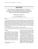 Diversification of higher education in Vietnam: Experiences in international cooperation and financial autonomy at the VNU - International school