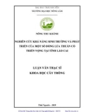 Luận văn Thạc sĩ Khoa học cây trồng: Nghiên cứu khả năng sinh trưởng và phát triển của một số dòng lúa thuần có triển vọng tại tỉnh Lào Cai