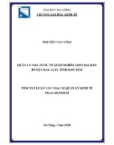 Tóm tắt Luận văn Thạc sĩ Quản lý kinh tế: Quản lý nhà nước về giảm nghèo trên địa bàn huyện Đăk Glei, tỉnh Kon Tum