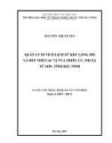 Luận văn Thạc sĩ Quản lý văn hóa: Quản lý di tích lịch sử khu lăng mộ và đền thờ các vị vua triều Lý, thị xã Từ Sơn, tỉnh Bắc Ninh