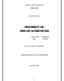 Luận văn Thạc sĩ Luật học: Trách nhiệm kỷ luật trong Luật lao động Việt Nam